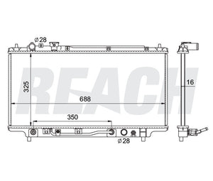 1997 MAZDA PROTEGE 1.5 L RADIATOR REA41-1704A