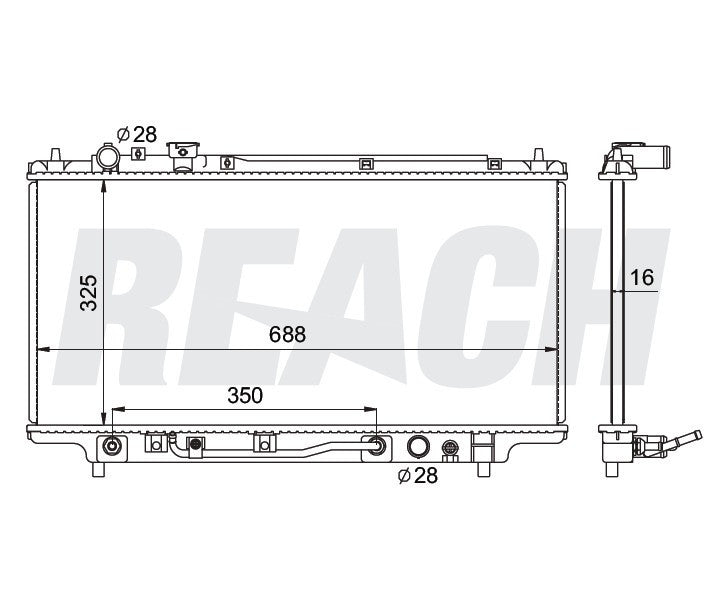 1997 MAZDA PROTEGE 1.5 L RADIATOR REA41-1704A