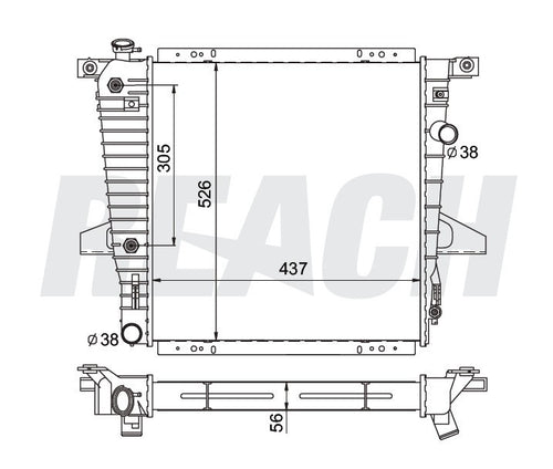 1996 MAZDA B4000 4.0 L RADIATOR REA41-1721A