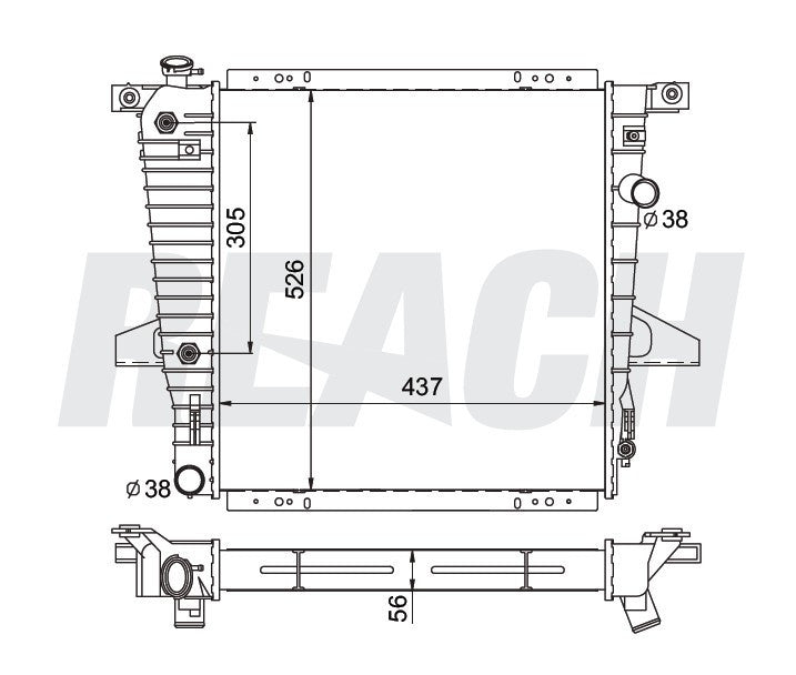 1996 MAZDA B4000 4.0 L RADIATOR REA41-1721A