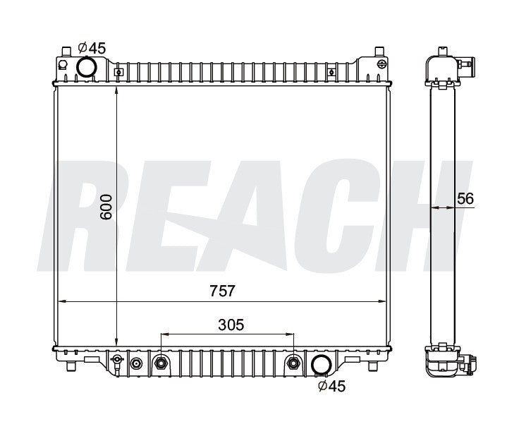 1997 FORD F-250 7.3 L RADIATOR REA41-1725A