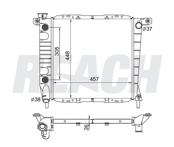 1990 FORD RANGER 4.0 L RADIATOR REA41-1735A