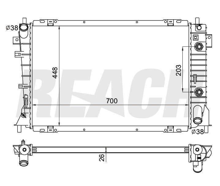 1995 LINCOLN TOWN CAR 4.6 L RADIATOR REA41-1737A
