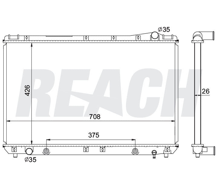 1999 TOYOTA AVALON 3.0 L RADIATOR REA41-1746A
