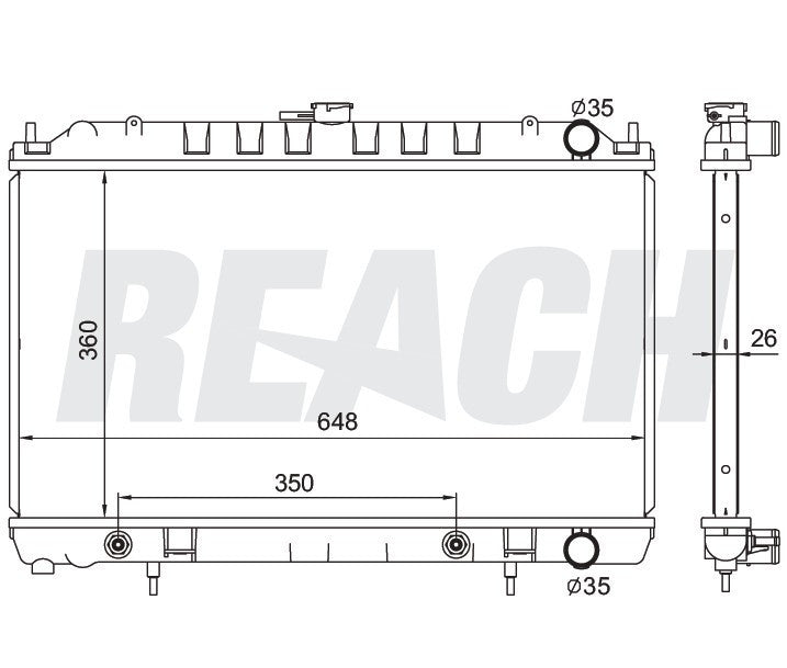 1996 NISSAN 240SX 2.4 L RADIATOR REA41-1751A