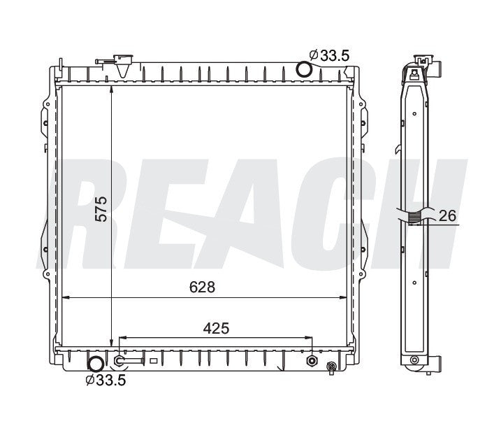2001 TOYOTA TACOMA 3.4 L RADIATOR REA41-1755A