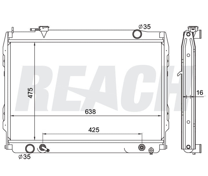 2003 TOYOTA TACOMA 3.4 L RADIATOR REA41-1778A