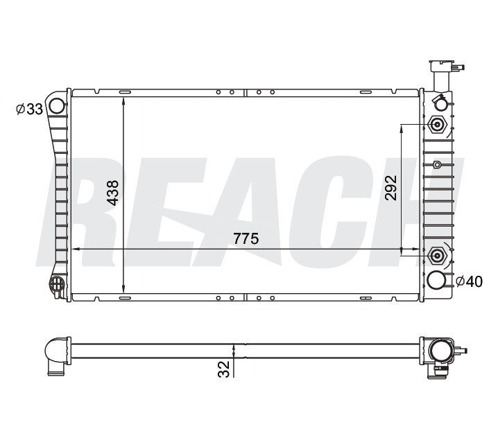 1993 GMC G3500 4.3 L RADIATOR REA41-1784A