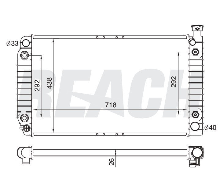 1998 CHEVROLET C1500 4.3 L RADIATOR REA41-1790A