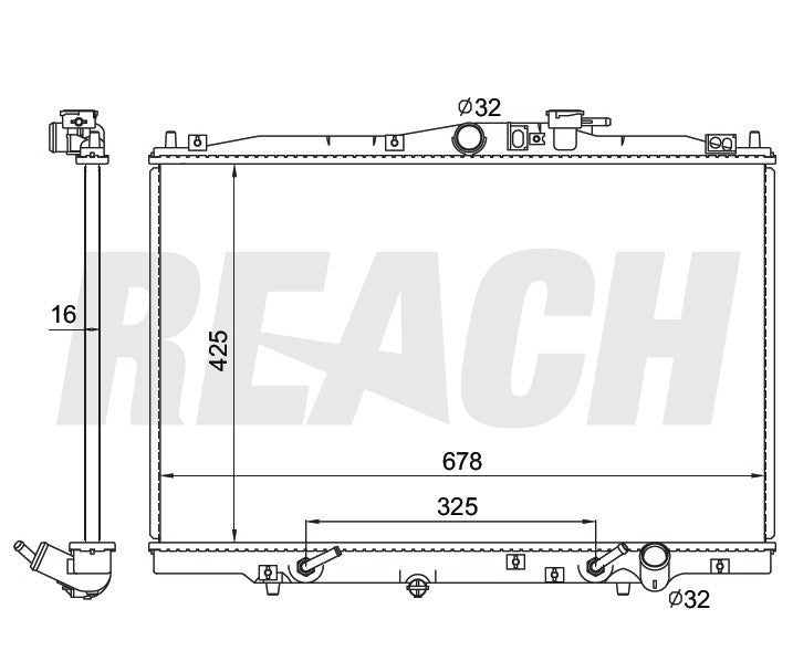 1998 ISUZU OASIS 2.3 L RADIATOR REA41-1815A