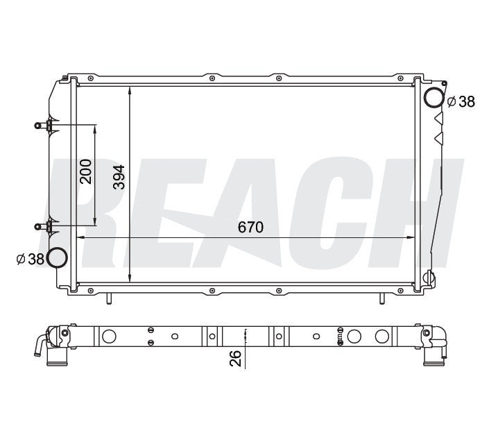 1993 SUBARU LEGACY 2.2 L RADIATOR REA41-1819A