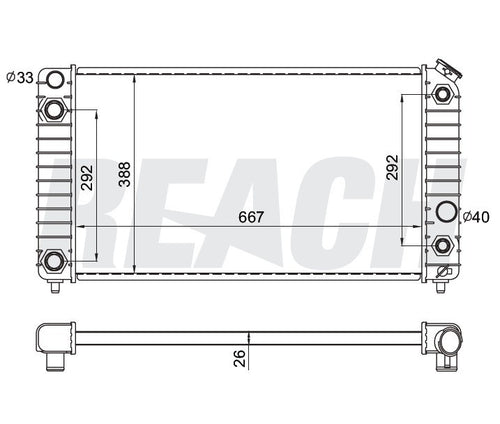 2003 GMC SONOMA 4.3 L RADIATOR REA41-1826A
