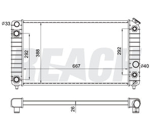 2003 GMC SONOMA 4.3 L RADIATOR REA41-1826A