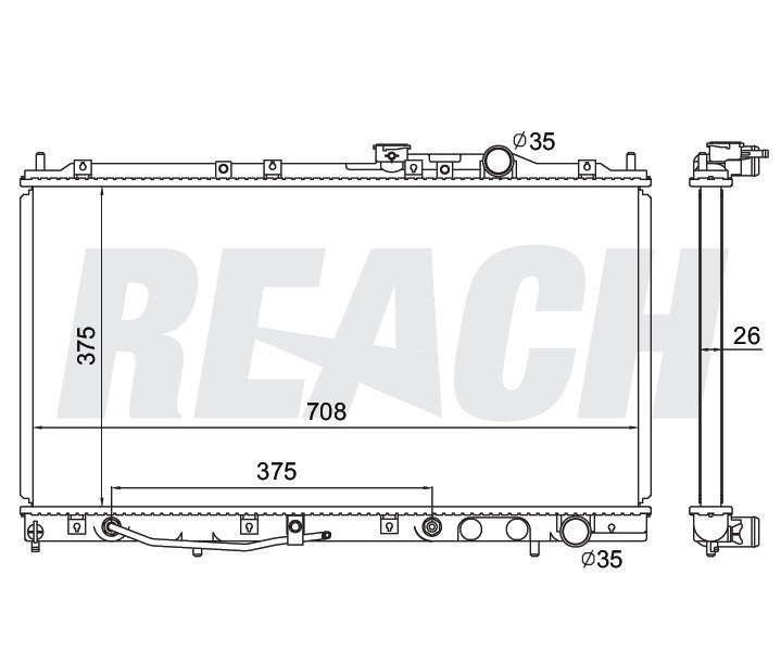 1996 MITSUBISHI GALANT 2.4 L RADIATOR REA41-1838A
