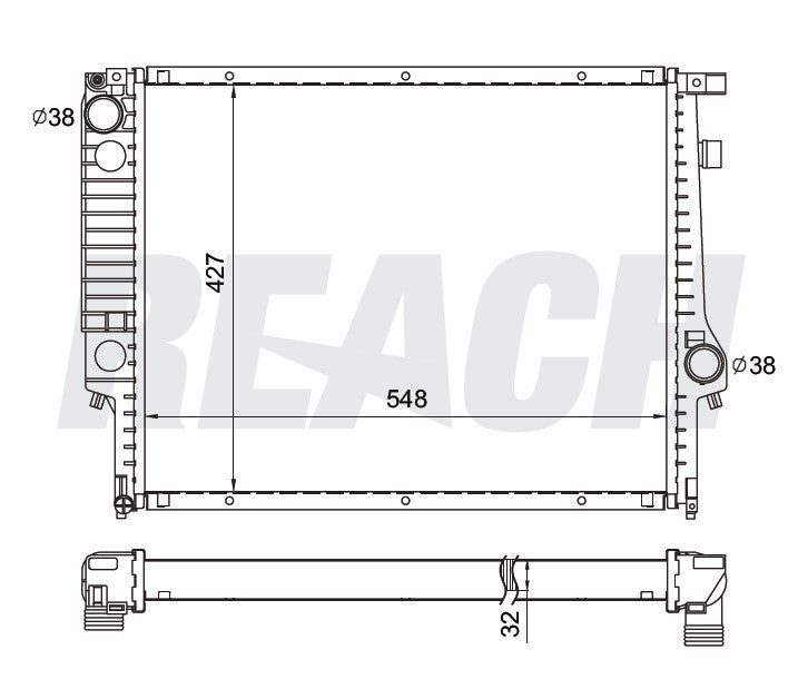 1996 BMW 328I 2.8 L RADIATOR REA41-1841A