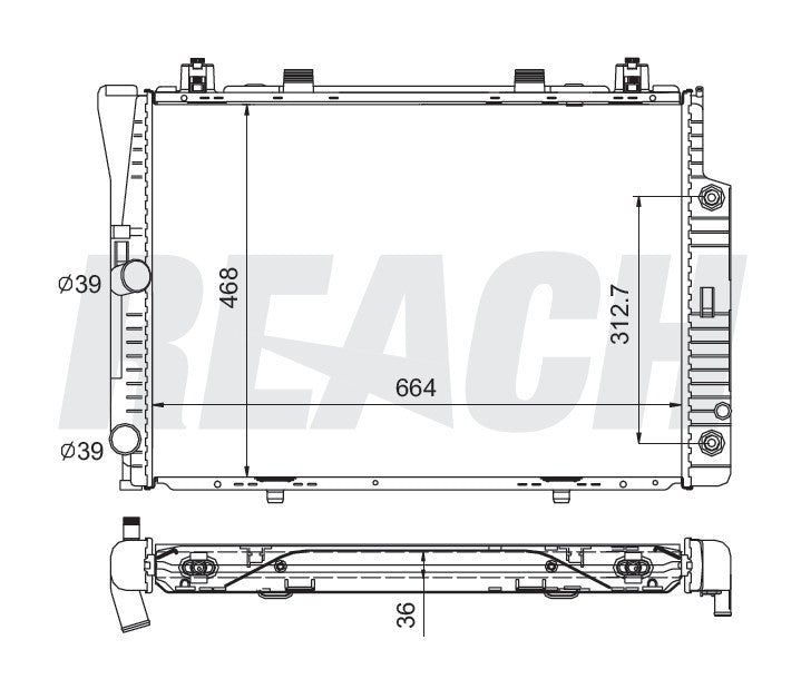 1996 MERCEDES-BENZ S320 3.2 L RADIATOR REA41-1847A