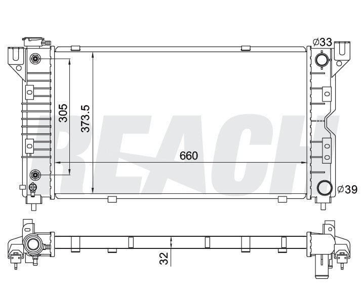 2000 CHRYSLER GRAND VOYAGER 3.3 L RADIATOR REA41-1850A