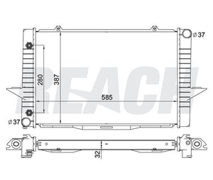 1998 VOLVO V70 2.4 L RADIATOR REA41-1851A