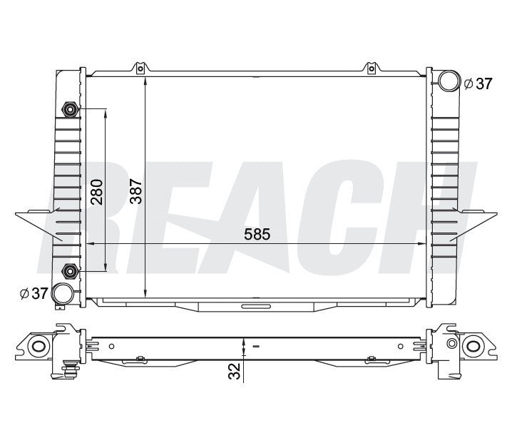 1998 VOLVO S70 2.4 L RADIATOR REA41-1851A