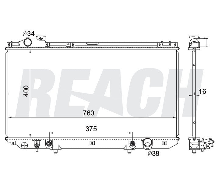 1993 LEXUS GS300 3.0 L RADIATOR REA41-1854A