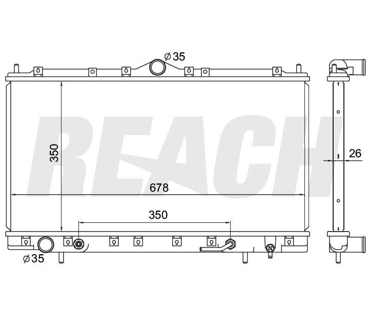1999 CHRYSLER SEBRING 2.5 L RADIATOR REA41-1892A