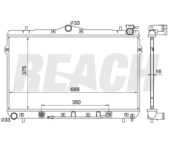 2000 HYUNDAI ELANTRA 2.0 L RADIATOR REA41-1897A