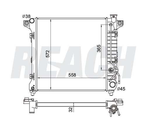 1998 DODGE DURANGO 5.2 L RADIATOR REA41-1905A