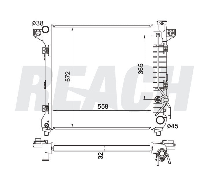 1998 DODGE DURANGO 5.2 L RADIATOR REA41-1905A