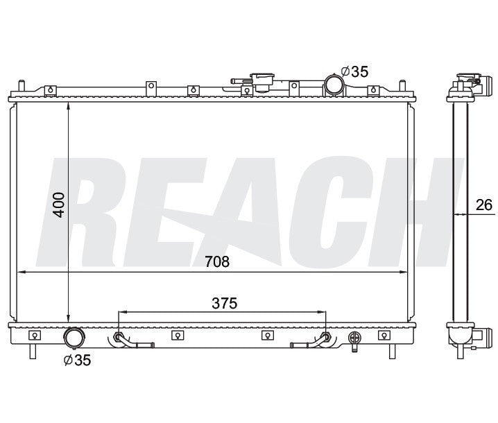 2002 MITSUBISHI DIAMANTE 3.5 L RADIATOR REA41-1906A