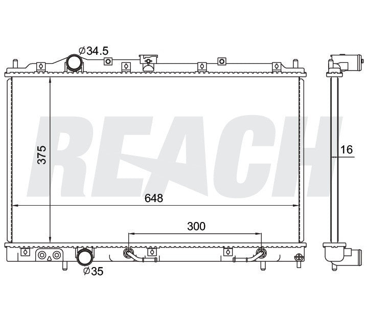 2002 MITSUBISHI MIRAGE 1.5 L RADIATOR REA41-1907A