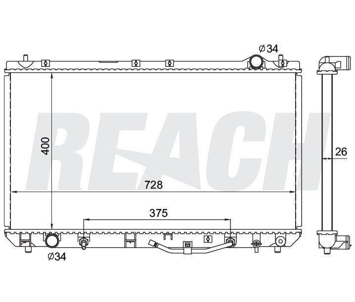 1997 LEXUS ES300 3.0 L RADIATOR REA41-1910A
