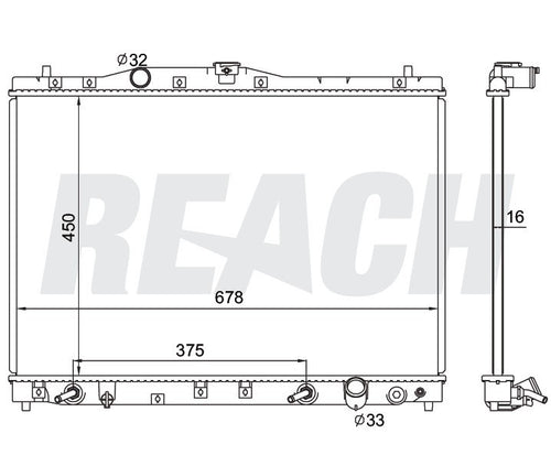 1997 ACURA RL 3.5 L RADIATOR REA41-1912A