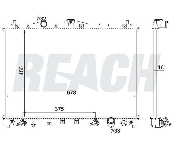 1997 ACURA RL 3.5 L RADIATOR REA41-1912A