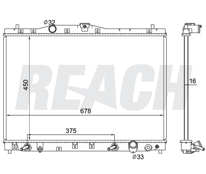 1998 ACURA RL 3.5 L RADIATOR REA41-1912A