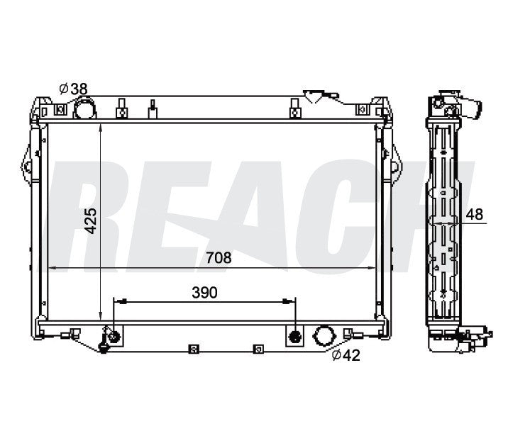 1996 TOYOTA LAND CRUISER 4.5 L RADIATOR REA41-1917A