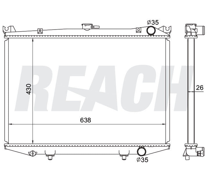 1994 NISSAN D21 3.0 L RADIATOR REA41-1983A