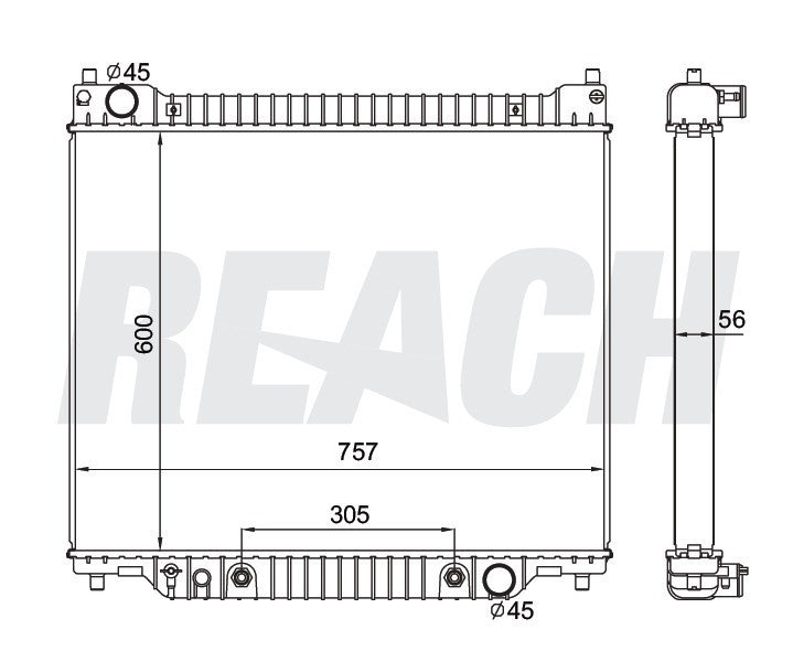 1997 FORD E-350 ECONOLINE 7.3 L RADIATOR REA41-1995A