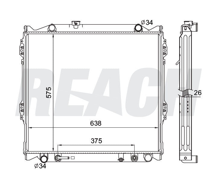 1999 TOYOTA 4RUNNER 2.7 L RADIATOR REA41-1998A