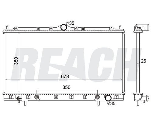 1998 EAGLE TALON 2.0 L RADIATOR REA41-2024A