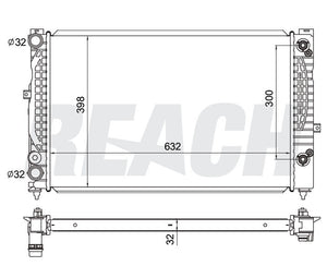 1998 AUDI A4 QUATTRO 1.8 L RADIATOR REA41-2034A
