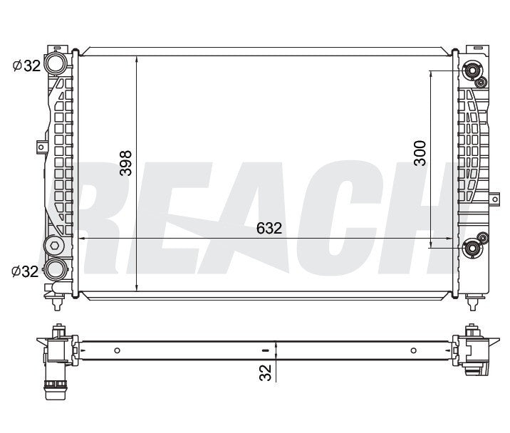 1998 AUDI A4 QUATTRO 1.8 L RADIATOR REA41-2034A