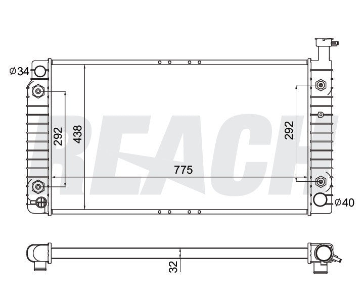 2000 CHEVROLET EXPRESS 3500 5.7 L RADIATOR REA41-2042A