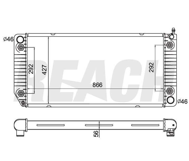 1996 CHEVROLET EXPRESS 3500 6.5 L RADIATOR REA41-2043A