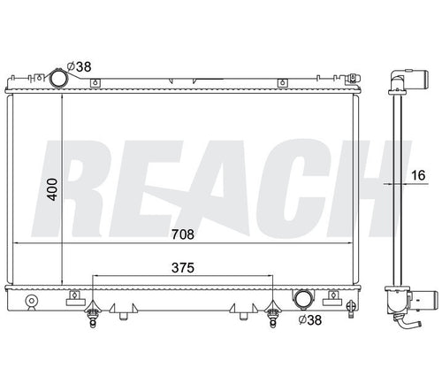 1998 LEXUS LS400 4.0 L RADIATOR REA41-2058A