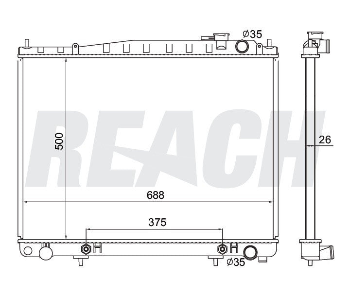 2000 NISSAN PATHFINDER 3.3 L RADIATOR REA41-2075A