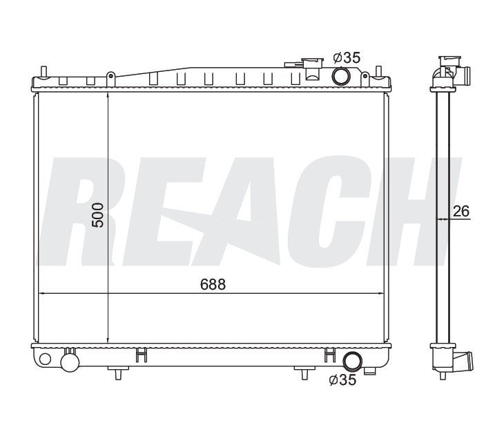 2000 INFINITI QX4 3.3 L RADIATOR REA41-2076A