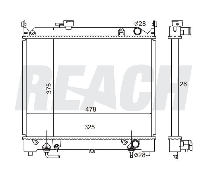 1996 SUZUKI X-90 1.6 L RADIATOR REA41-2089A