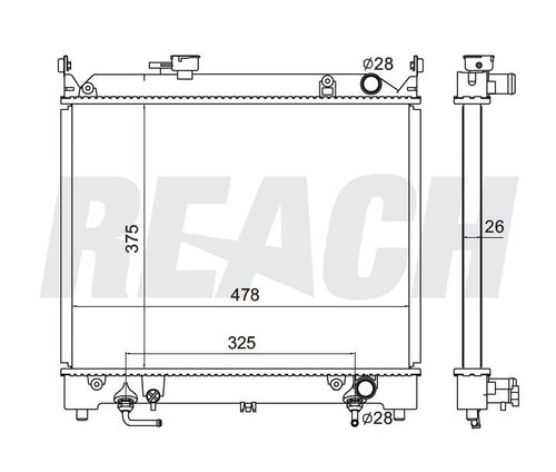 1995 GEO TRACKER 1.6 L RADIATOR REA41-2089A