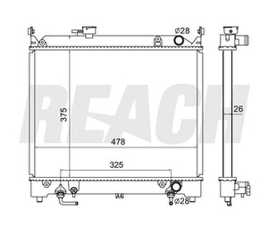 1995 GEO TRACKER 1.6 L RADIATOR REA41-2089A