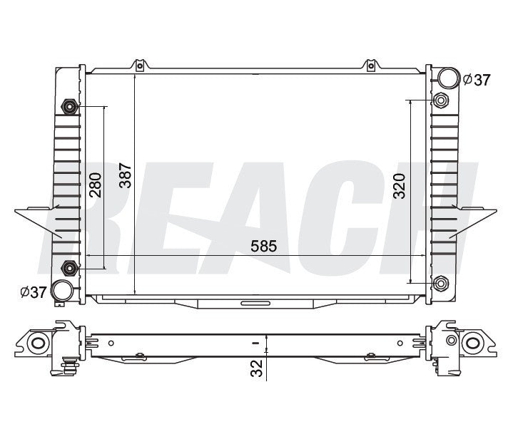 1998 VOLVO S70 2.3 L RADIATOR REA41-2099A